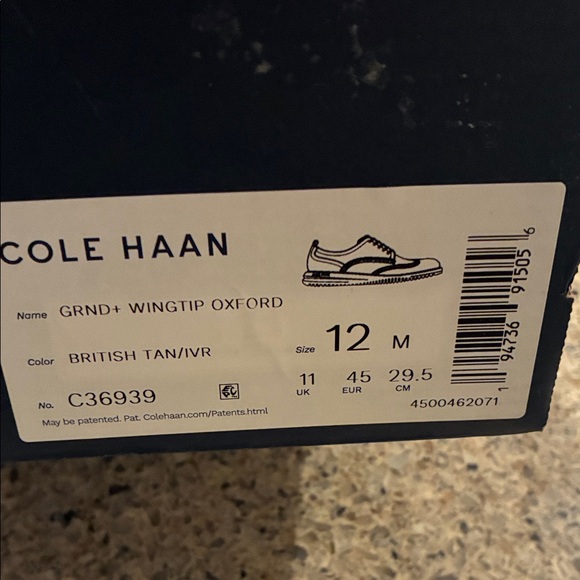 Men’s size 12 Cole Han Zero Grand Wingtip Oxfords - Picture 2 of 10